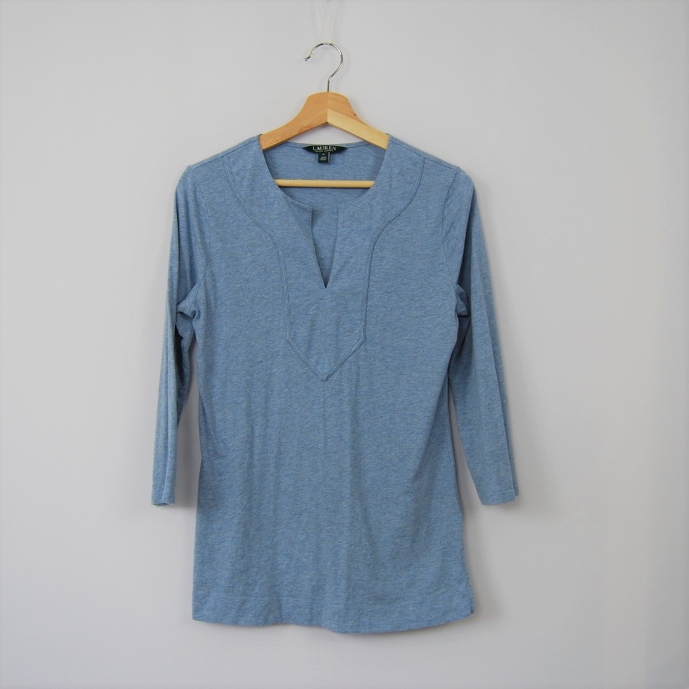 Lauren Ralph Lauren Light Blue Cotton Top